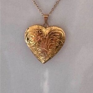 18k Gold Plated Picture Photo Frame Heart Pendant Necklace